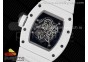 RM055 Ti White Ceramic ZF 1:1 Best Edition Skeleton Dial on White Rubber Strap NH05A