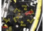 RM011 NTPT Carbon Chrono KVF 1:1 Best Edition Crystal Skeleton Dial Yellow Inner Bezel on Yellow Rubber Strap A7750