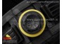 RM011 NTPT Carbon Chrono KVF 1:1 Best Edition Crystal Skeleton Dial Yellow Inner Bezel on Yellow Rubber Strap A7750