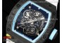 RM055 NTPT BBR Best Edition Skeleton Blue Dial on White Rubber Strap Clone RMUL2