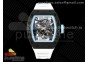 RM055 NTPT BBR Best Edition Skeleton Blue Dial on White Rubber Strap Clone RMUL2