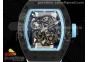 RM055 NTPT BBR Best Edition Skeleton Blue Dial on White Rubber Strap Clone RMUL2