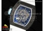 RM055 NTPT BBR Best Edition Skeleton Blue Dial on White Rubber Strap Clone RMUL2