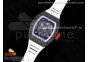 RM055 NTPT BBR Best Edition Skeleton White Dial on White Rubber Strap Clone RMUL2