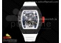 RM055 NTPT BBR Best Edition Skeleton White Dial on White Rubber Strap Clone RMUL2