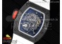 RM055 NTPT BBR Best Edition Skeleton White Dial on White Rubber Strap Clone RMUL2