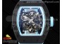 RM055 NTPT BBR Best Edition Skeleton Blue Dial on Blue Rubber Strap Clone RMUL2