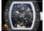 RM055 NTPT RMF Best Edition Skeleton White Dial on Black Rubber Strap Clone RMUL2