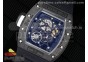 RM055 NTPT RMF Best Edition Skeleton White Dial on Black Rubber Strap Clone RMUL2