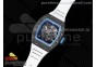 RM055 NTPT RMF Best Edition Skeleton Blue Dial on White Rubber Strap Clone RMUL2