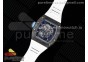 RM055 NTPT RMF Best Edition Skeleton Blue Dial on White Rubber Strap Clone RMUL2