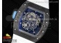 RM055 NTPT RMF Best Edition Skeleton Blue Dial on White Rubber Strap Clone RMUL2