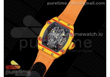 RM027-03 Real Tourbillon RMF Best Edition Orange/Red Carbon Skeleton Dial on Orange Nylon Strap