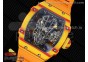 RM027-03 Real Tourbillon RMF Best Edition Orange/Red Carbon Skeleton Dial on Orange Rubber Strap