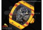 RM027-03 Real Tourbillon RMF Best Edition Orange/Red Carbon Skeleton Dial on Black Rubber Strap