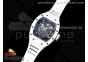 RM055 White Ceramic BBR Best Edition Skeleton Dial on White Rubber Strap Clone RMUL2 V2