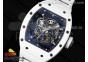 RM055 White Ceramic BBR Best Edition Skeleton Dial on White Rubber Strap Clone RMUL2 V2