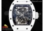 RM055 White Ceramic BBR Best Edition Skeleton Dial on White Rubber Strap Clone RMUL2 V2