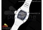 RM055 White Ceramic BBR Best Edition Skeleton Dial on White Rubber Strap Clone RMUL2 V2