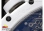 RM055 White Ceramic BBR Best Edition Skeleton Dial on White Rubber Strap Clone RMUL2 V2