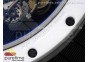 RM055 White Ceramic BBR Best Edition Skeleton Dial on White Rubber Strap Clone RMUL2 V2