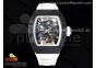 RM055 NTPT BBR Best Edition Skeleton White Dial on White Rubber Strap Clone RMUL2 V2