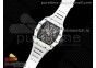 RM035 White Carbon SONIC Best Edition Skeleton Dial on White Rubber Strap Clone RMUL2