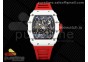 RM035 White Carbon SONIC Best Edition Skeleton Dial on Red Rubber Strap Clone RMUL2