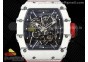 RM035 White Carbon SONIC Best Edition Skeleton Dial on Red Rubber Strap Clone RMUL2