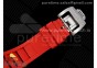 RM035 White Carbon SONIC Best Edition Skeleton Dial on Red Rubber Strap Clone RMUL2