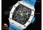 RM035 White Carbon SONIC Best Edition Skeleton Dial on Blue Rubber Strap Clone RMUL2