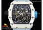 RM035 White Carbon SONIC Best Edition Skeleton Dial on Blue Rubber Strap Clone RMUL2