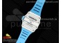 RM035 White Carbon SONIC Best Edition Skeleton Dial on Blue Rubber Strap Clone RMUL2