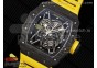 RM035 Black Carbon SONIC Best Edition Skeleton Dial on Yellow Rubber Strap Clone RMUL2