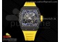 RM035 Black Carbon SONIC Best Edition Skeleton Dial on Yellow Rubber Strap Clone RMUL2