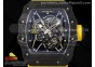 RM035 Black Carbon SONIC Best Edition Skeleton Dial on Yellow Rubber Strap Clone RMUL2