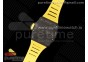 RM035 Black Carbon SONIC Best Edition Skeleton Dial on Yellow Rubber Strap Clone RMUL2