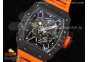 RM035 Black Carbon SONIC Best Edition Skeleton Dial on Orange Rubber Strap Clone RMUL2