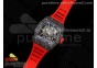 RM035 Black Carbon SONIC Best Edition Skeleton Dial on Red Rubber Strap Clone RMUL2