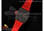 RM035 Black Carbon SONIC Best Edition Skeleton Dial on Red Rubber Strap Clone RMUL2