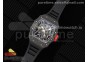 RM035 Black Carbon SONIC Best Edition Skeleton Dial on Black Rubber Strap Clone RMUL2