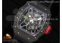 RM035 Black Carbon SONIC Best Edition Skeleton Dial on Black Rubber Strap Clone RMUL2