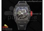 RM035 Black Carbon SONIC Best Edition Skeleton Dial on Black Rubber Strap Clone RMUL2