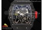 RM035 Black Carbon SONIC Best Edition Skeleton Dial on Black Rubber Strap Clone RMUL2