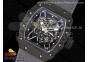 RM035 Black Carbon SONIC Best Edition Skeleton Dial on Gray Nylon Strap Clone RMUL2