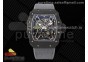 RM035 Black Carbon SONIC Best Edition Skeleton Dial on Gray Nylon Strap Clone RMUL2