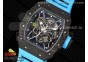 RM035 Black Carbon SONIC Best Edition Skeleton Dial on Blue Rubber Strap Clone RMUL2