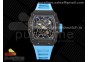 RM035 Black Carbon SONIC Best Edition Skeleton Dial on Blue Rubber Strap Clone RMUL2