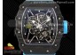 RM035 Black Carbon SONIC Best Edition Skeleton Dial on Blue Rubber Strap Clone RMUL2