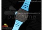 RM035 Black Carbon SONIC Best Edition Skeleton Dial on Blue Rubber Strap Clone RMUL2